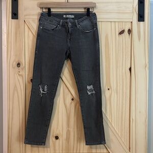 Mavi Gray Distressed Ankle Jeans